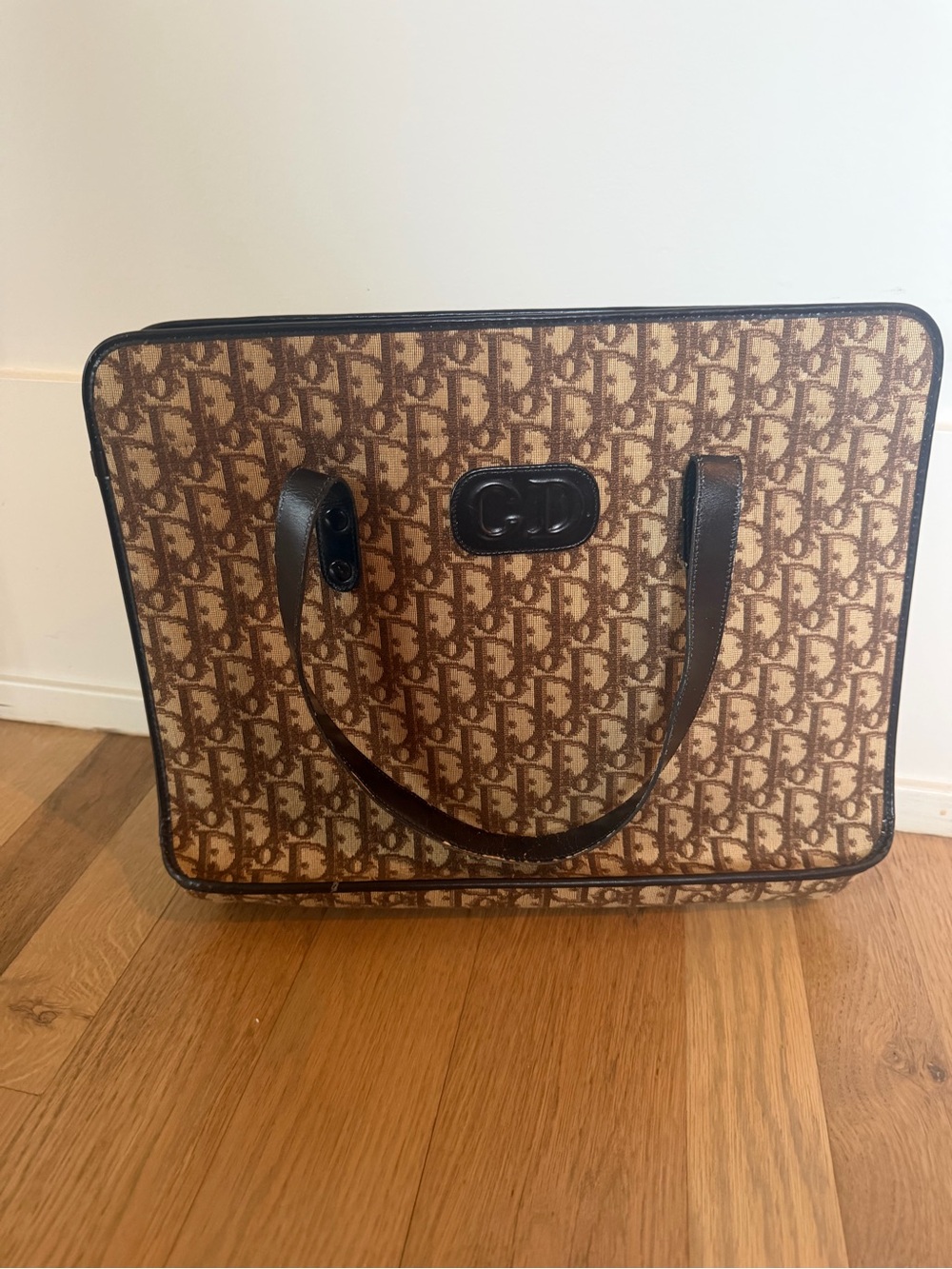 Vintage Dior Brown Monogram Canvas Tote
